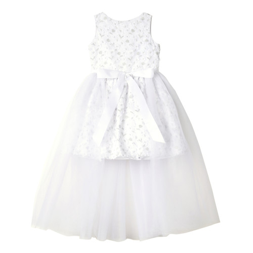 White | 3D Flower Walk Thru Dress (Size 4-6X)