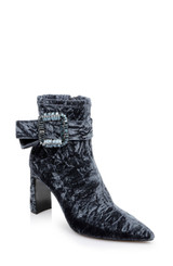 Anthracite Fabric | Adrian Velvet Block Heel Booties