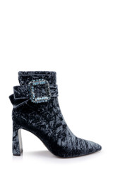 Anthracite Fabric | Adrian Velvet Block Heel Booties