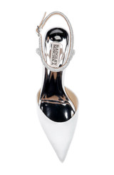White | Autumn Ankle Strap Kitten Heel Pumps