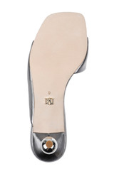 Silver Antique | Baila Asymmetrical Slide with Ball Heel