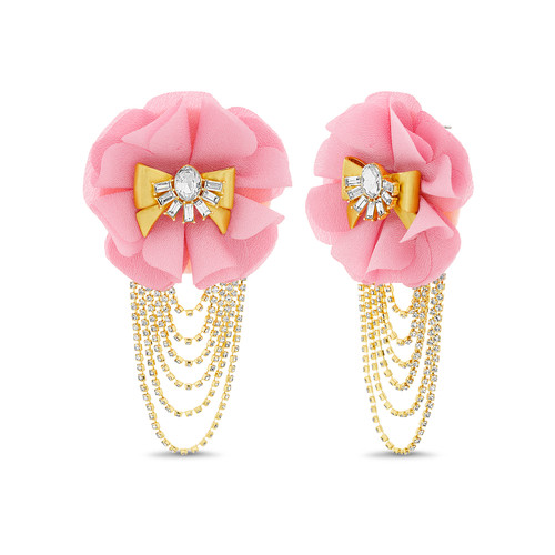 Enchanting Floral Earrings with Swag Front