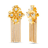 Captivating Floral Cluster Chandelier Earrings Front