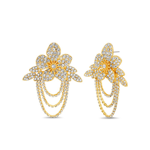 Fetching Floral Earrings with Swag Front Fetching Floral Earrings with Swag Front