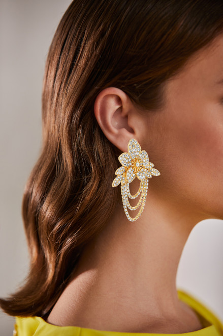 Fetching Floral Earrings with Swag Model