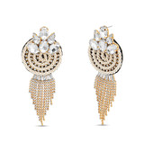 Stone Encrusted Braided Rope Earrings Front