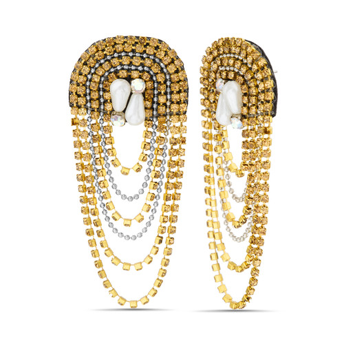 Gold | Golden Layered Ball Chain Waterfall Earrings Gold | Golden Layered Ball Chain Waterfall Earrings