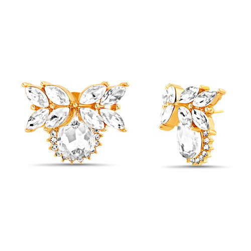 Gold | Navette and Teardrop Stud Earrings