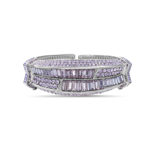 Stunning Mixed Stone Deco Hinge Bracelet Front Stunning Mixed Stone Deco Hinge Bracelet Front
