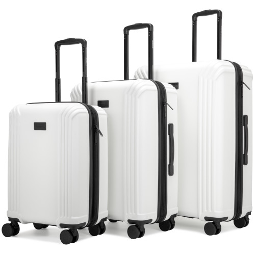 White | Evalyn 3 Piece Expandable Luggage Set White | Evalyn 3 Piece Expandable Luggage Set