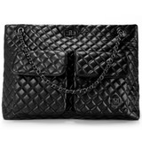 Black | Diana Vegan Leather Tote Weekender Travel Bag