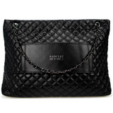 Black | Diana Vegan Leather Tote Weekender Travel Bag