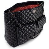 Black | Diana Vegan Leather Tote Weekender Travel Bag