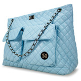 Light Blue | Diana Vegan Leather Tote Weekender Travel Bag