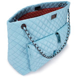 Light Blue | Diana Vegan Leather Tote Weekender Travel Bag