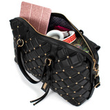 Black | Quilted Weekender Tote Bag