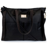 Black | Rose Vegan Leather Travel Tote Weekender Bag