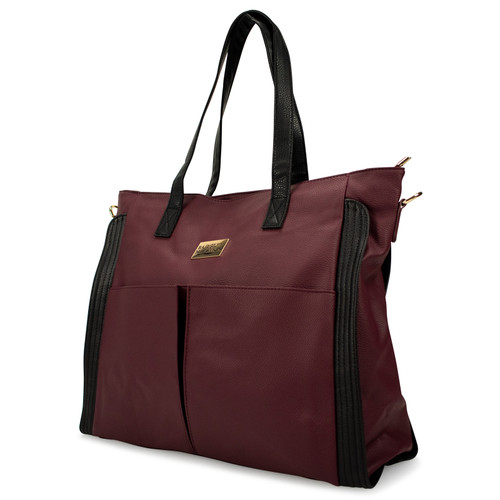 Merlot | Rose Vegan Leather Travel Tote Weekender Bag Merlot | Rose Vegan Leather Travel Tote Weekender Bag
