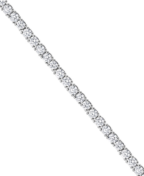 White Gold | 4CTTW Round Cut Diamond Tennis Bracelet Side