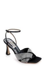 Black | Brinlee Studded Satin Sandal