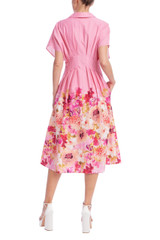 Pink Multi | Botanical Bloom Shirt Dress Back