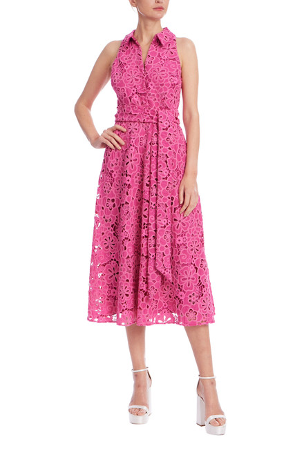 Rose | Sleeveless Embroidered Lace Halter Dress Front Rose | Sleeveless Embroidered Lace Halter Dress Front