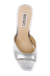 Silver Leather | Cadence Leather Block Heel Slide Top