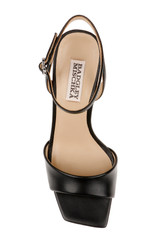 Black | Cady Leather Sandals with Heart-Shaped Buckle