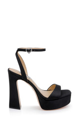 Black | Caia Platform Sandal with Heart-Shaped Buckle