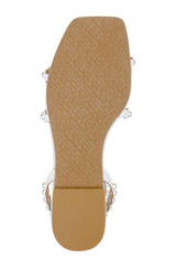 White | Cami Pearled Gladiator Flat Sandal