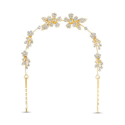 Gold | Rhinestone Flower Hair Wreath Gold | Rhinestone Flower Hair Wreath