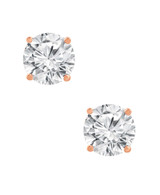Rose Gold | Diamond Stud Earrings Front