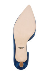 Navy | Fabia II Kitten Heels with Crystal Buckle