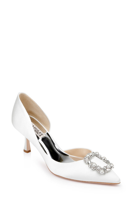 Soft White | Fabia D’Orsay With Crystal Buckle