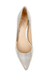 Gold Glitter | Frenchie Wide Width Pointed Toe Kitten Heel