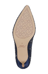 Navy | Frenchie Wide Width Pointed Toe Kitten Heel