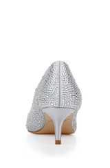 Silver | Frenchie Wide Width Pointed Toe Kitten Heel