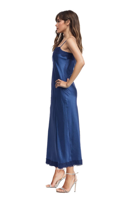 Midnight | Isabel Lace Trim Maxi Slip Dress Side
