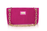 Hot Pink | Amara Pleated Satin Zip Top Short Shoulder Bag