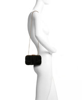 Black | Cleo Shimmer Pleated Minaudiere