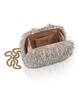 Champagne | Estelle Fully Beaded Fringe Minaudiere