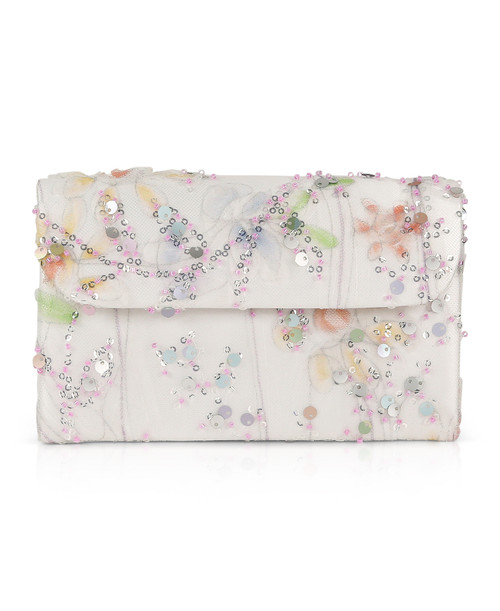 White | Dove Mini Trapizoid Clutch Front White | Dove Mini Trapizoid Clutch Front