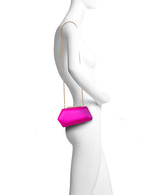 Neon Pink | Riley Satin Minaudiere with Crystal Bar Clasp Form