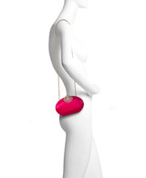 Hot Pink | Brianna Oval Satin Clutch Bag Form