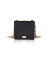Black | Ryker Crystal Fringe Box Clutch Back