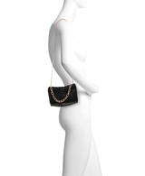 Black | Vivienne Crystal Mesh Pleated Pouch Form