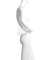 White | Vale Pleated Tulle and Satin Mini Pouch Clutch Form