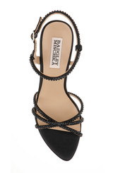Black | Julietta Satin Stiletto Sandals Top
