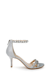 Silver Glitter | Caroline Embellished Strap Evening Shoe
