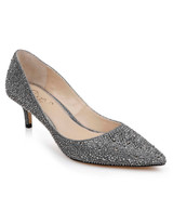 Smoke Fabric | Frenchie Pointed Toe Kitten Heel